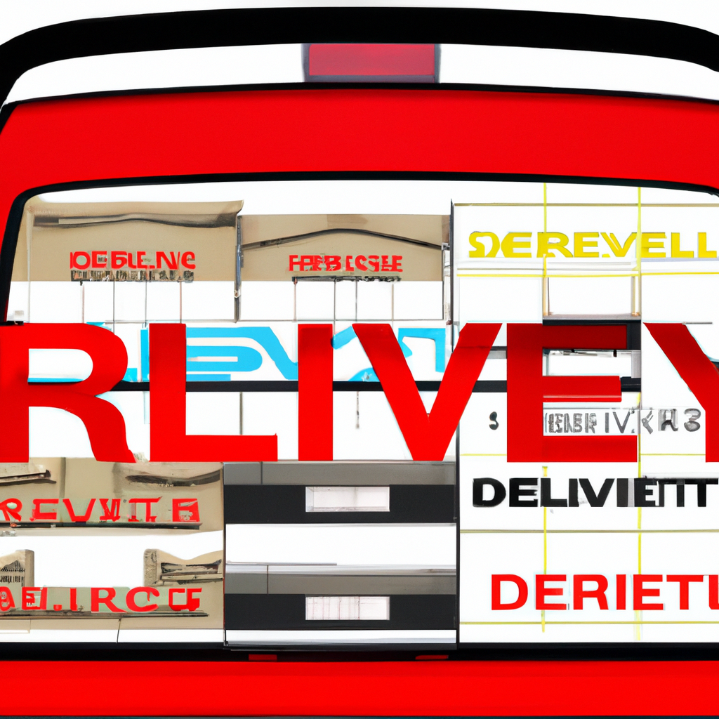 An image capturing a delivery vehicle's rearview, adorned with an array of packages stacked meticulously, showcasing various shapes and sizes