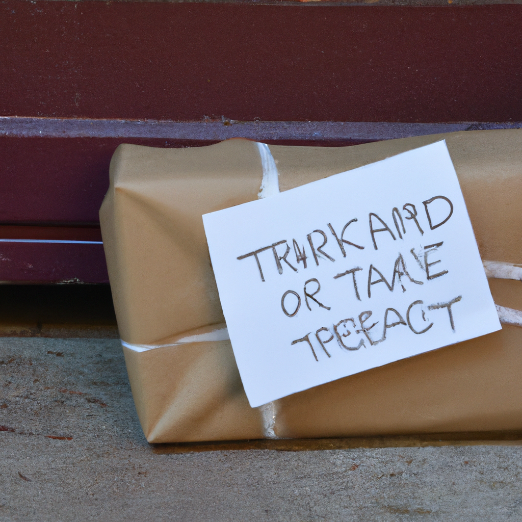 An image of a parcel, wrapped in brown paper and secured with twine, resting on a doorstep adorned with a "Package Yet To Be Tendered To Ontrac" sticker